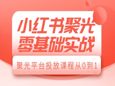 小红书聚光零基础实战，聚光平台投放课程从0到1宝哥轻创业_网络项目库_分享创业资讯_最新网创免费网络项目资源宝哥网创资源项目库