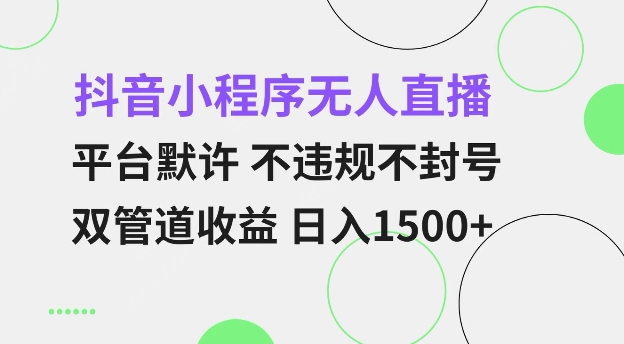 抖音小程序无人直播 平台默许 不违规不封号 双管道收益 日入多张 小白也能轻松操作【仅揭秘】宝哥轻创业_网络项目库_分享创业资讯_最新网创免费网络项目资源宝哥网创资源项目库