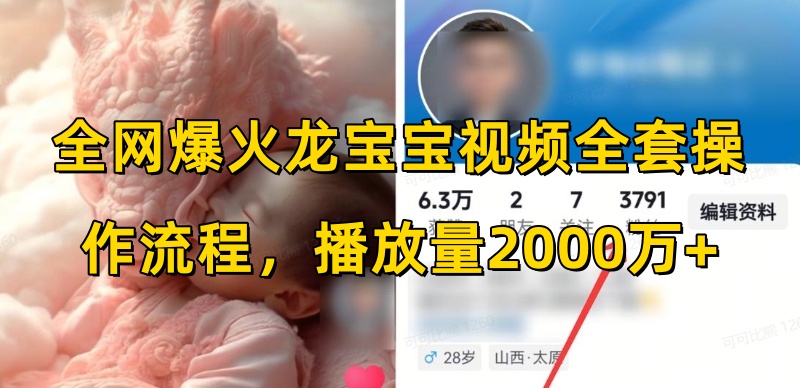 全网爆火龙宝宝视频全套操作流程，播放量2000万宝哥轻创业_网络项目库_分享创业资讯_最新网创免费网络项目资源宝哥网创资源项目库