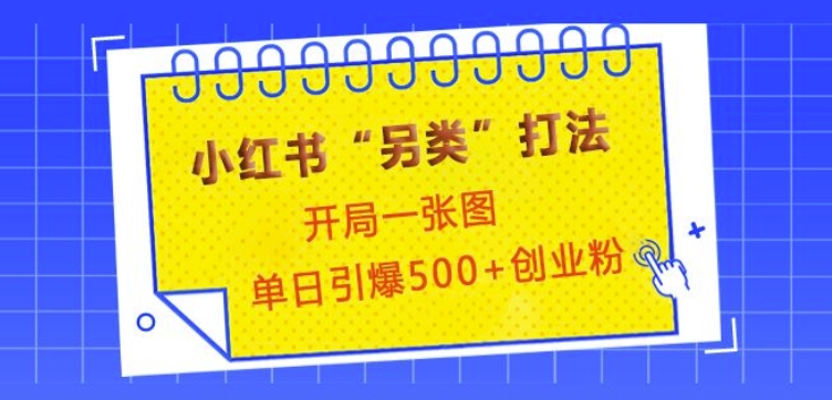 小红书“另类”打法，开局一张图，单日引爆500 精准创业粉【揭秘】宝哥轻创业_网络项目库_分享创业资讯_最新网创免费网络项目资源宝哥网创资源项目库