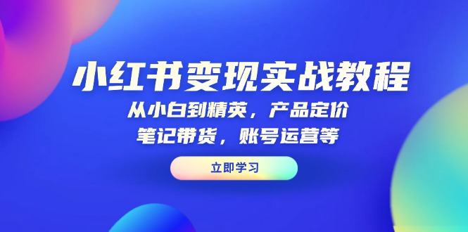 小红书变现实战教程：从小白到精英，产品定价，笔记带货，账号运营等宝哥轻创业_网络项目库_分享创业资讯_最新网创免费网络项目资源宝哥网创资源项目库