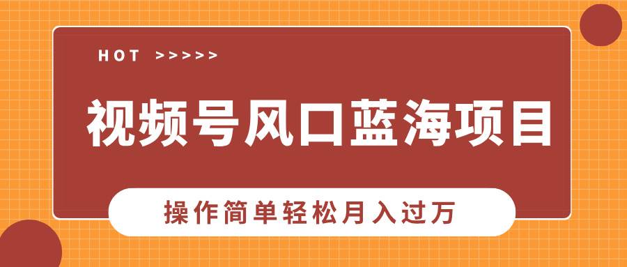 视频号风口蓝海项目，中老年人的流量密码，操作简单轻松月入过万宝哥轻创业_网络项目库_分享创业资讯_最新免费网络项目资源宝哥网创资源项目库