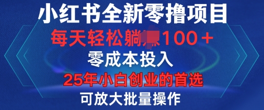 小红书全新纯零撸项目，只要有号就能玩，可放大批量操作，轻松日入100 【揭秘】宝哥轻创业_网络项目库_分享创业资讯_最新网创免费网络项目资源宝哥网创资源项目库