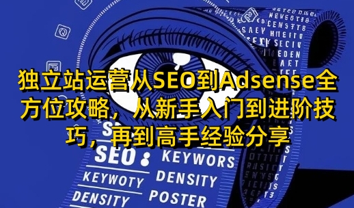 独立站运营从SEO到Adsense全方位攻略，从新手入门到进阶技巧，再到高手经验分享宝哥轻创业_网络项目库_分享创业资讯_最新网创免费网络项目资源宝哥网创资源项目库