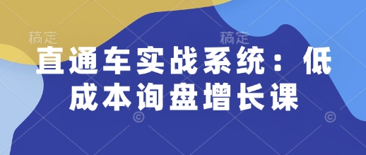 直通车实战系统：低成本询盘增长课，让个人通过技能实现升职加薪，让企业低成本获客，订单源源不断宝哥轻创业_网络项目库_分享创业资讯_最新网创免费网络项目资源宝哥网创资源项目库