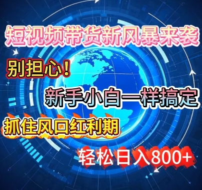 谁说新手搞不定带货?短视频带货新风暴来袭，京东平台小白轻松日进多张宝哥轻创业_网络项目库_分享创业资讯_最新网创免费网络项目资源宝哥网创资源项目库