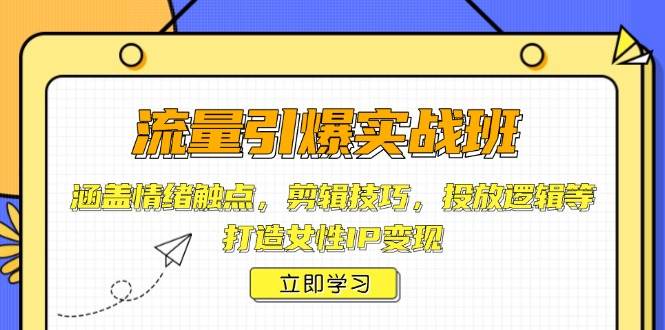 流量引爆实战班，涵盖情绪触点，剪辑技巧，投放逻辑等，打造女性IP变现宝哥轻创业_网络项目库_分享创业资讯_最新网创免费网络项目资源宝哥网创资源项目库