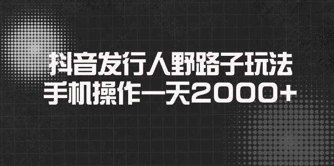 抖音发行人野路子玩法，手机操作一天2000宝哥轻创业_网络项目库_分享创业资讯_最新网创免费网络项目资源宝哥网创资源项目库