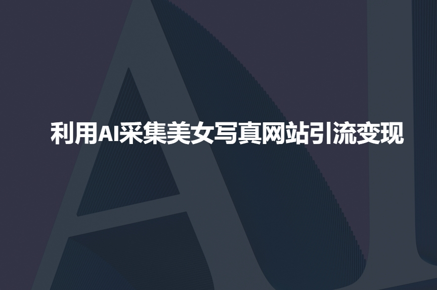 利用AI采集美女写真网站引流变现，引流嘎嘎的宝哥轻创业_网络项目库_分享创业资讯_最新网创免费网络项目资源宝哥网创资源项目库