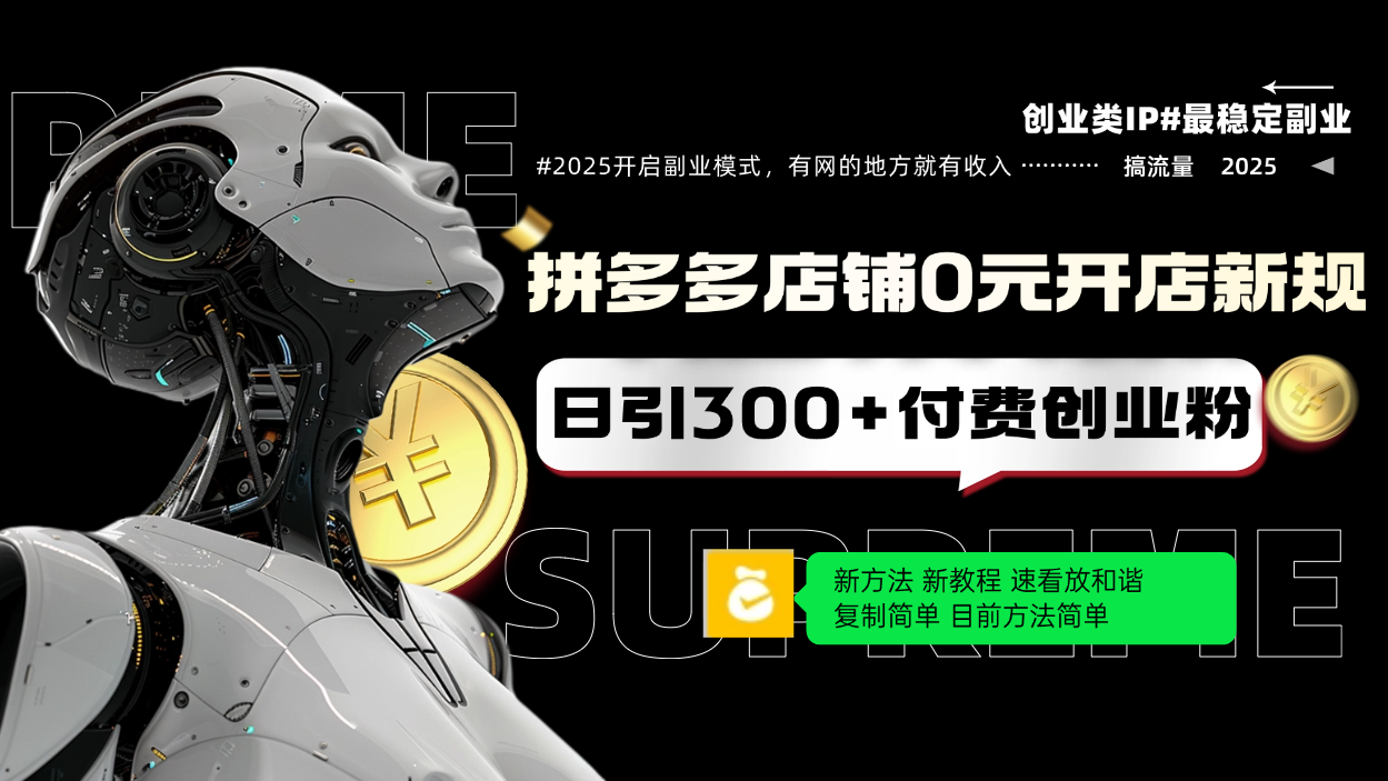 拼多多店铺0元开店新规，日引300 付费创业粉，目前方法简单复制粘贴可矩阵宝哥轻创业_网络项目库_分享创业资讯_最新网创免费网络项目资源宝哥网创资源项目库
