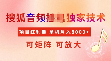 全网首发搜狐音频挂JI独家技术，项目红利期，可矩阵可放大，稳定月入8k【揭秘】宝哥轻创业_网络项目库_分享创业资讯_最新网创免费网络项目资源宝哥网创资源项目库