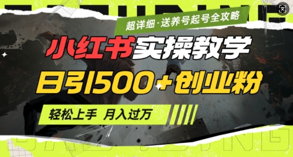 2月小红书最新日引500 创业粉实操教学【超详细】小白轻松上手，月入1W ，附小红书养号起号SOP宝哥轻创业_网络项目库_分享创业资讯_最新网创免费网络项目资源宝哥网创资源项目库