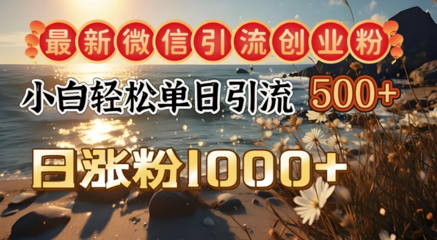 最新微信引流创业粉，小白单日轻松引流500+，日涨粉1000+宝哥轻创业_网络项目库_分享创业资讯_最新网创免费网络项目资源宝哥网创资源项目库