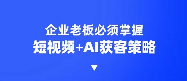 企业短视频AI获客霸屏流量课，6步短视频+AI突围法，3大霸屏抢客策略宝哥轻创业_网络项目库_分享创业资讯_最新网创免费网络项目资源宝哥网创资源项目库