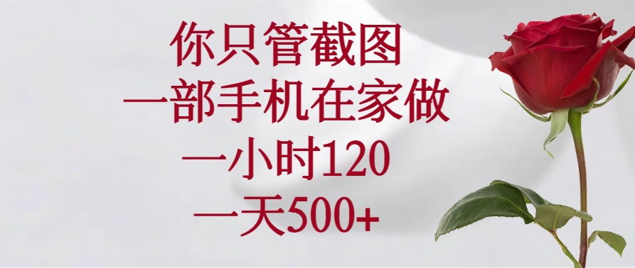 你只管截图，一部手机在家做，一小时120，一天500+宝哥轻创业_网络项目库_分享创业资讯_最新网创免费网络项目资源宝哥网创资源项目库