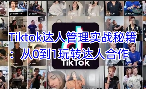 Tiktok达人管理实战秘籍：从0到1玩转达人合作宝哥轻创业_网络项目库_分享创业资讯_最新网创免费网络项目资源宝哥网创资源项目库