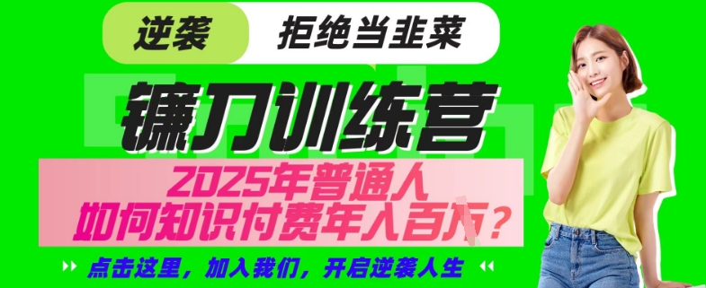 【网创项目终点站-镰刀训练营超级IP合伙人】25年普通人如何通过“知识付费”年入百个-仅此一版【揭秘】宝哥轻创业_网络项目库_分享创业资讯_最新网创免费网络项目资源宝哥网创资源项目库