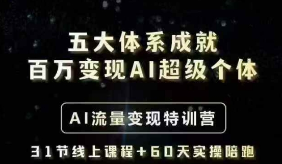 五大体系成就百万变现AI超级个体- AI流量变现特训营，一步一步教你一个人怎么年入百W宝哥轻创业_网络项目库_分享创业资讯_最新网创免费网络项目资源宝哥网创资源项目库