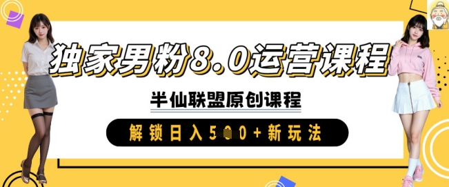 独家男粉8.0运营课程，实操进阶，解锁日入 5张 新玩法宝哥轻创业_网络项目库_分享创业资讯_最新网创免费网络项目资源宝哥网创资源项目库