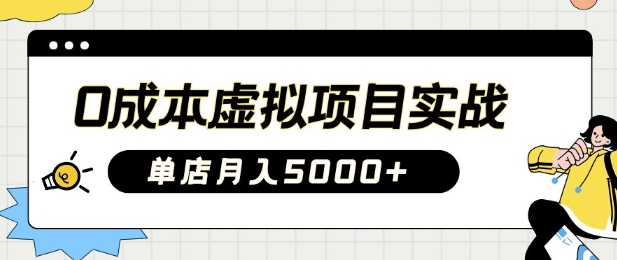 0成本虚拟项目实战手把手教你落地，单店月入5k宝哥轻创业_网络项目库_分享创业资讯_最新网创免费网络项目资源宝哥网创资源项目库