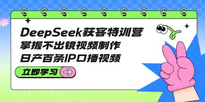 DeepSeek获客特训营：掌握不出镜视频制作，日产百条IP口播视频宝哥轻创业_网络项目库_分享创业资讯_最新网创免费网络项目资源宝哥网创资源项目库