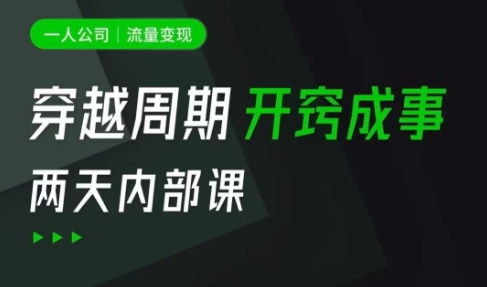 一人公司：流量变现课，一人公司的方法模型拆解， 拆解富人思维，流量思维，小老板思维等宝哥轻创业_网络项目库_分享创业资讯_最新网创免费网络项目资源宝哥网创资源项目库