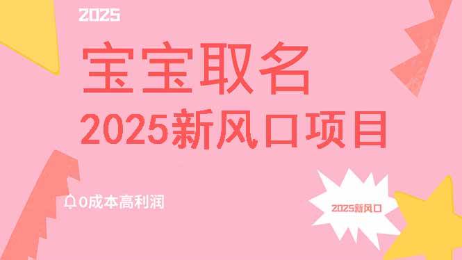 2025新风口项目宝宝取名，0成本高利润，附保姆级教程，月入过万不是梦宝哥轻创业_网络项目库_分享创业资讯_最新网创免费网络项目资源宝哥网创资源项目库