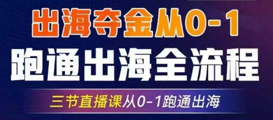 2025出海夺金从0-1跑通出海全流程，三节直播课从0-1跑通出海，教你用AI跑通全流程宝哥轻创业_网络项目库_分享创业资讯_最新网创免费网络项目资源宝哥网创资源项目库