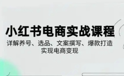 小红书从0-1实操课(2023-2025)，详解养号、选品、文案撰写、爆款打造实现电商变现宝哥轻创业_网络项目库_分享创业资讯_最新网创免费网络项目资源宝哥网创资源项目库