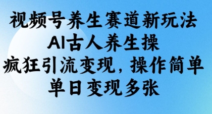 视频号养生赛道新玩法，AI古人养生操，疯狂引流变现，操作简单，单日变现多张宝哥轻创业_网络项目库_分享创业资讯_最新网创免费网络项目资源宝哥网创资源项目库