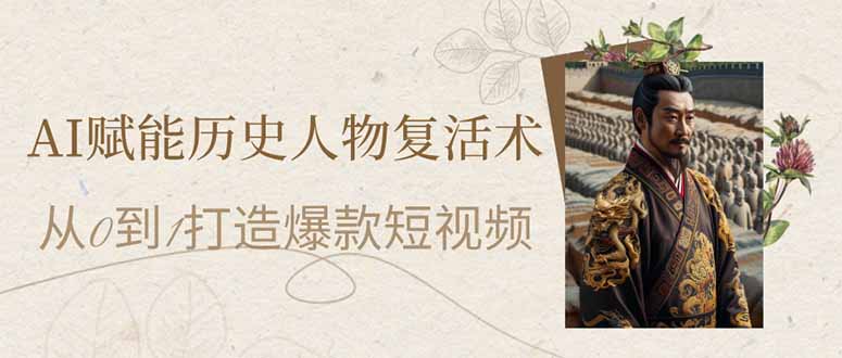 AI赋能历史人物复活术：从0到1打造爆款短视频宝哥轻创业_网络项目库_分享创业资讯_最新网创免费网络项目资源宝哥网创资源项目库