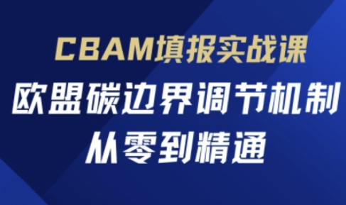 CBAM填报实战课，欧盟碳边界调节机制，从零到精通宝哥轻创业_网络项目库_分享创业资讯_最新网创免费网络项目资源宝哥网创资源项目库