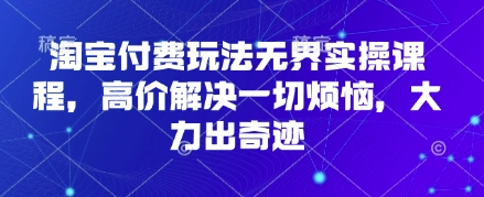 淘宝付费玩法无界实操课程，高价解决一切烦恼，大力出奇迹宝哥轻创业_网络项目库_分享创业资讯_最新网创免费网络项目资源宝哥网创资源项目库