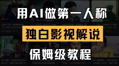 用AI做第一人称独白影视解说，手把手教学，保姆级教程宝哥轻创业_网络项目库_分享创业资讯_最新网创免费网络项目资源宝哥网创资源项目库