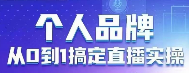 个人品牌：从0到1搞定直播实操，用直播为你的个人品牌赋能，六大实操板块，放大个人影响力宝哥轻创业_网络项目库_分享创业资讯_最新网创免费网络项目资源宝哥网创资源项目库