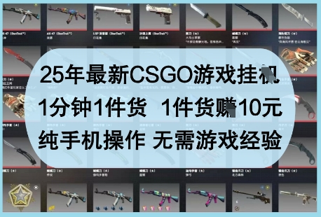 25年最新CSGO游戏挂G，1分钟1件货，1件货挣10元，纯手机操作，无需游戏经验【揭秘】宝哥轻创业_网络项目库_分享创业资讯_最新网创免费网络项目资源宝哥网创资源项目库