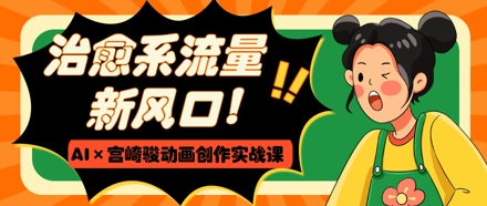 治愈系流量新风口，AI+宫崎骏动画创作实战课，从0到1打造爆款视频宝哥轻创业_网络项目库_分享创业资讯_最新网创免费网络项目资源宝哥网创资源项目库