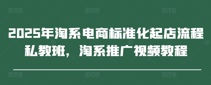 2025年淘系电商标准化起店流程私教班，淘系推广视频教程宝哥轻创业_网络项目库_分享创业资讯_最新网创免费网络项目资源宝哥网创资源项目库