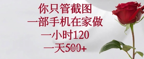 你只管截图，一部手机在家可以做，一小时120.一天5张+【揭秘】宝哥轻创业_网络项目库_分享创业资讯_最新网创免费网络项目资源宝哥网创资源项目库
