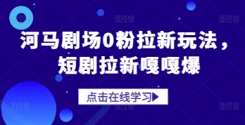 河马剧场0粉拉新玩法，短剧拉新嘎嘎爆宝哥轻创业_网络项目库_分享创业资讯_最新网创免费网络项目资源宝哥网创资源项目库