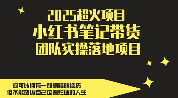 2025超火项目，副业最佳选择，小红书笔记带货团队实操落地项目，，轻松日入5张宝哥轻创业_网络项目库_分享创业资讯_最新网创免费网络项目资源宝哥网创资源项目库