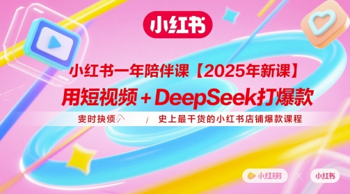小红书一年陪伴课【2025年新课】，用短视频+deepSeek打爆款，史上最干货的小红书店铺爆款课程宝哥轻创业_网络项目库_分享创业资讯_最新网创免费网络项目资源宝哥网创资源项目库