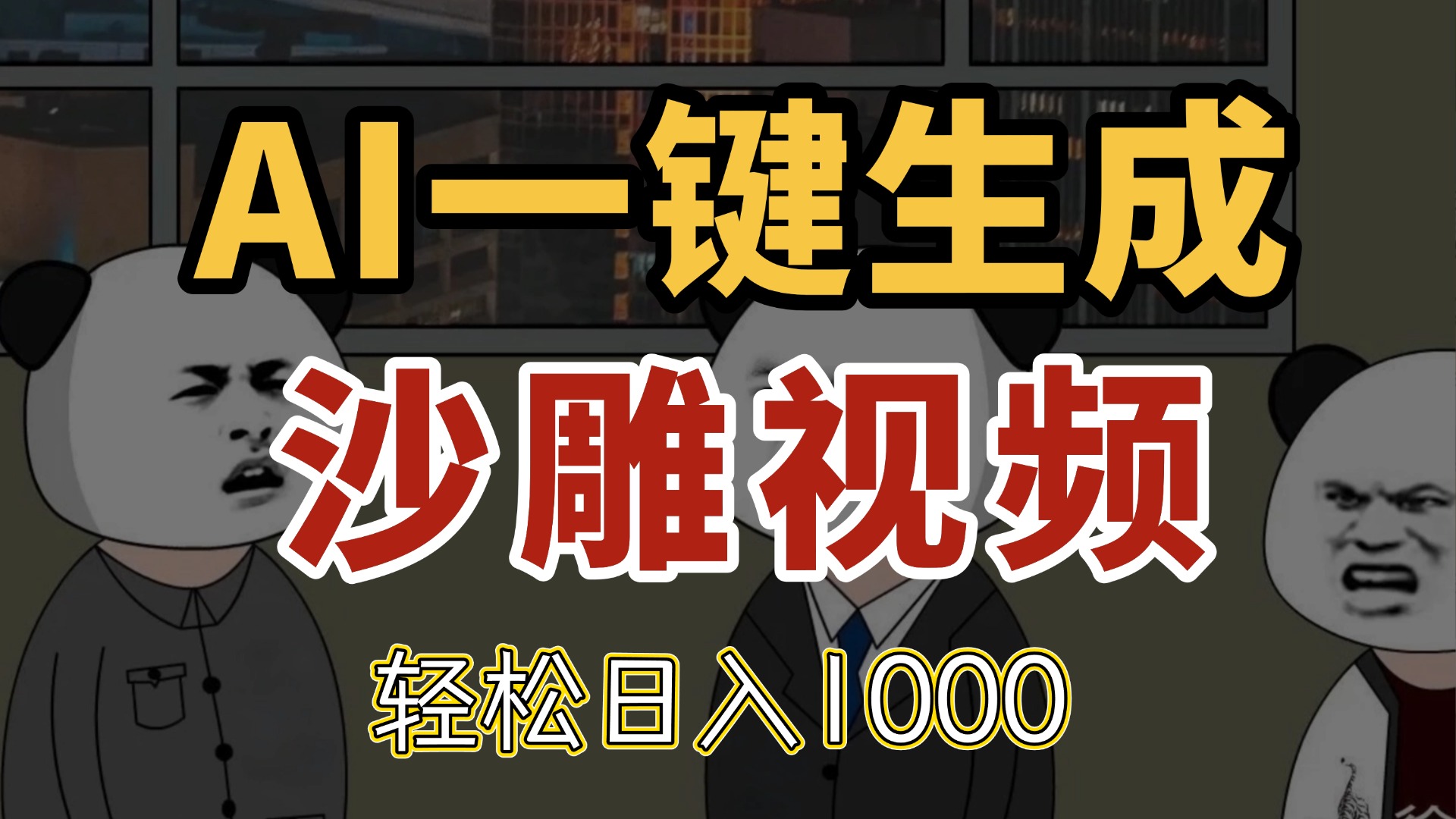 AI一键生成沙雕视频，一条视频千万播放，轻松日入1000宝哥轻创业_网络项目库_分享创业资讯_最新网创免费网络项目资源宝哥网创资源项目库
