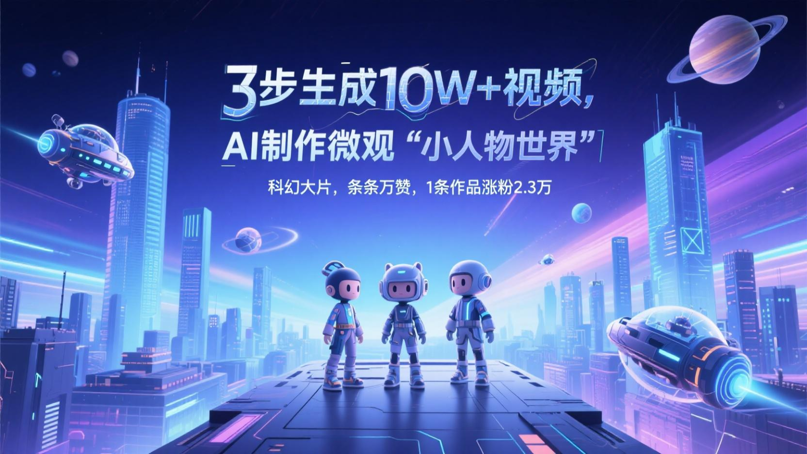三步生成10W+视频，AI制作微观“小人物世界”科幻大片，条条万赞，1条作品涨粉2.3万宝哥轻创业_网络项目库_分享创业资讯_最新网创免费网络项目资源宝哥网创资源项目库
