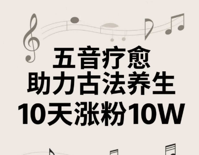 古法五音养生教程，五音疗愈的视频的制作方法，2-4小时就能学会，作者10天涨粉10W宝哥轻创业_网络项目库_分享创业资讯_最新网创免费网络项目资源宝哥网创资源项目库