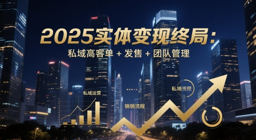 2025实体变现终局：私域高客单+发售+团队管理宝哥轻创业_网络项目库_分享创业资讯_最新网创免费网络项目资源宝哥网创资源项目库