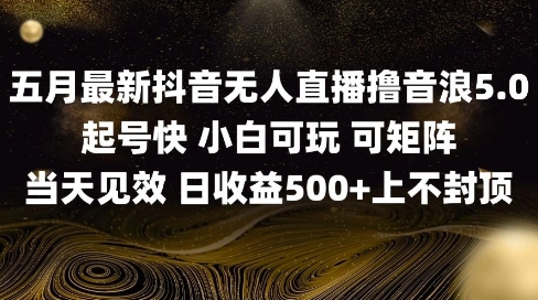 2025五月最新无人直播撸音浪单日产出5张+实操教程【揭秘】宝哥轻创业_网络项目库_分享创业资讯_最新网创免费网络项目资源宝哥网创资源项目库