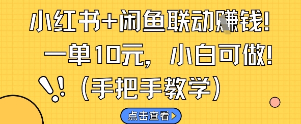 小红书+闲鱼联动挣钱，一单10元，小白可做宝哥轻创业_网络项目库_分享创业资讯_最新网创免费网络项目资源宝哥网创资源项目库
