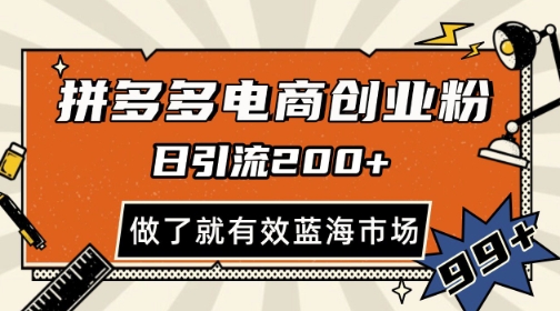 拼多多引流电商创业粉，日引200+，可矩阵放大，做了就有效【揭秘】宝哥轻创业_网络项目库_分享创业资讯_最新网创免费网络项目资源宝哥网创资源项目库
