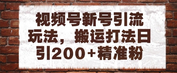 视频号新号引流玩法，搬运打法日引200+精准粉，可矩阵放大【揭秘】宝哥轻创业_网络项目库_分享创业资讯_最新网创免费网络项目资源宝哥网创资源项目库
